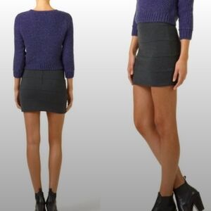🎉 3/$60 BNWT Aritzia Talula Heathered Charcoal Bandage Mini Skirt Size 4